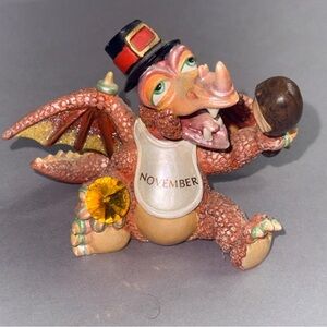 Franklin Mint November Mood Dragon Figurine Thanksgiving